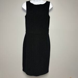 NWT Talbots Navy Knit Tweed Old Money Retro Wedding Guest Sheath Dress Sz 4